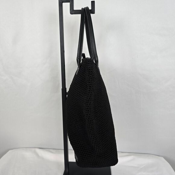 The Sak Tote Black Woven Zipper Closure Double Handles 16" x 12" x 5" - Picture 10 of 15